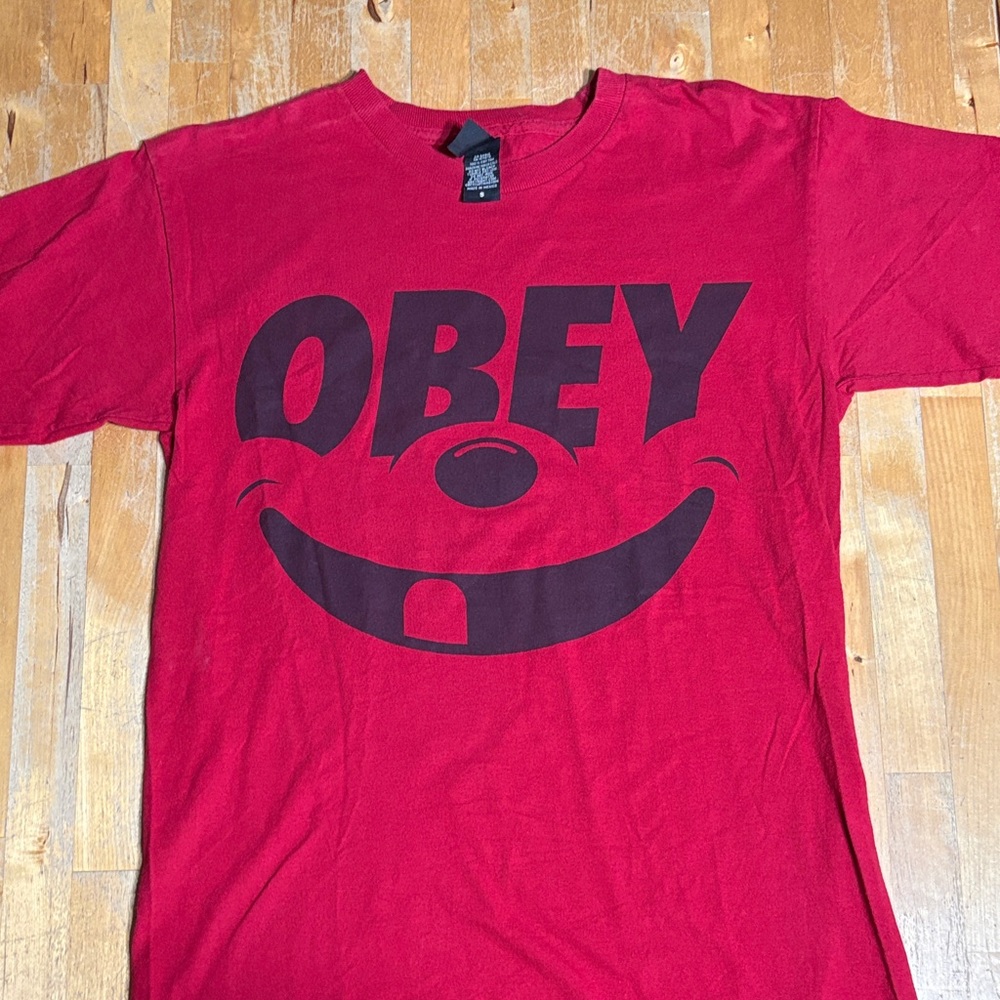 Obey Bold Red Smiley Tee